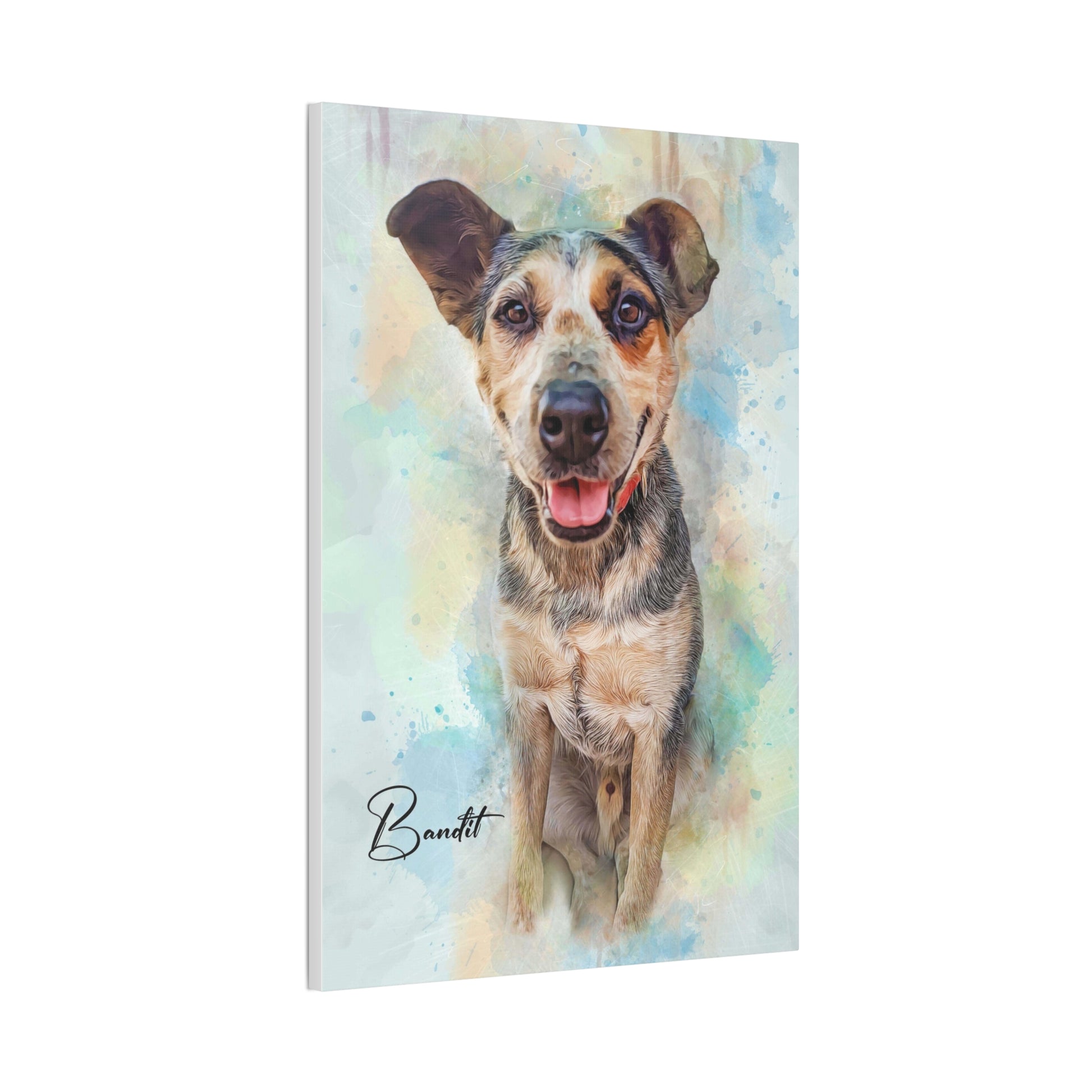 Canvas Wall Art, Pet Portrait, Personalized Dog Art, Home Decor for Dog Lovers, Gift for Pet Owners, Cute Animal Artwork