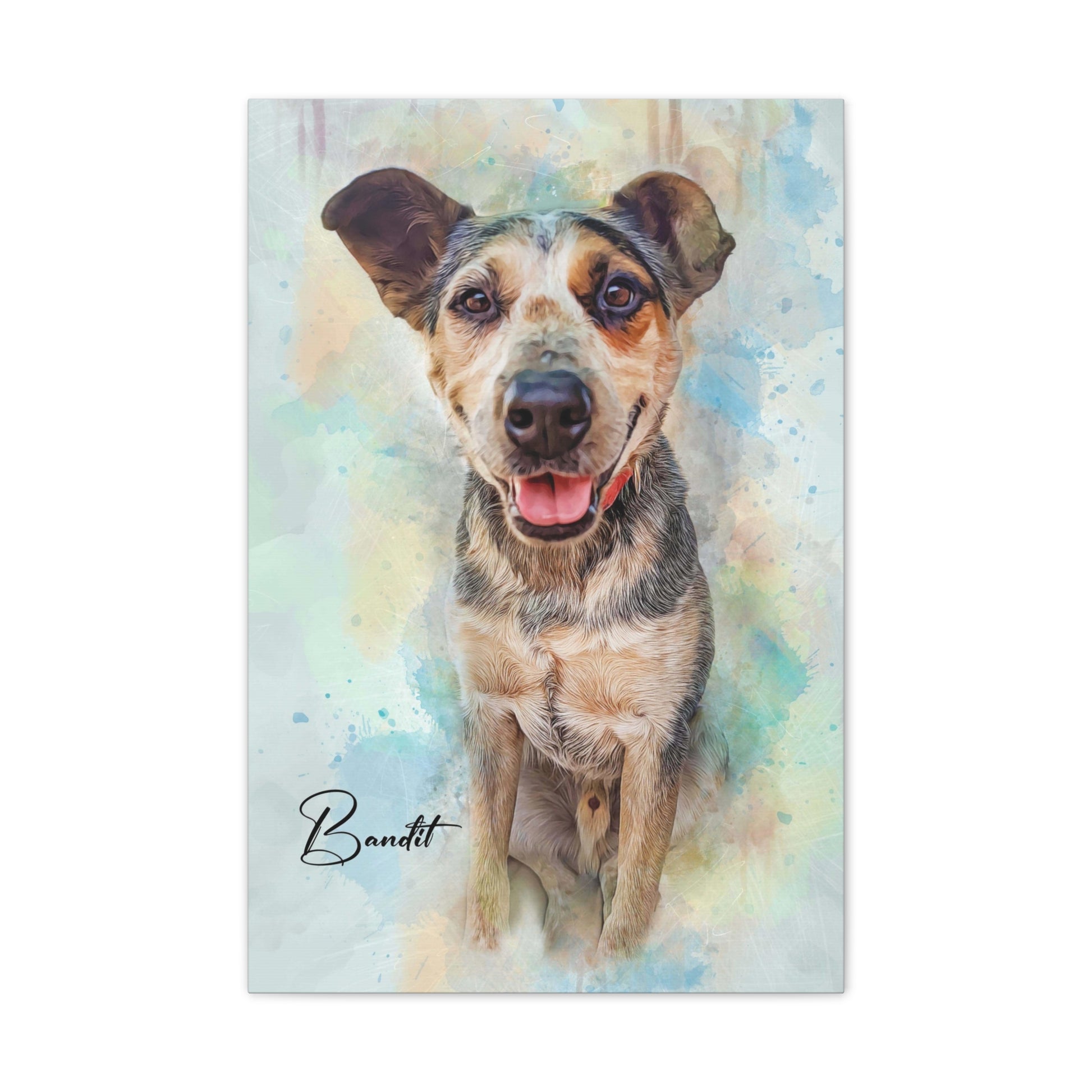 Canvas Wall Art, Pet Portrait, Personalized Dog Art, Home Decor for Dog Lovers, Gift for Pet Owners, Cute Animal Artwork