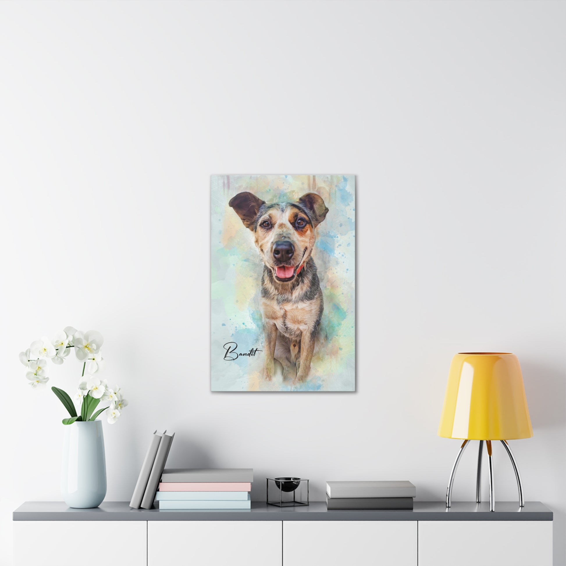 Canvas Wall Art, Pet Portrait, Personalized Dog Art, Home Decor for Dog Lovers, Gift for Pet Owners, Cute Animal Artwork