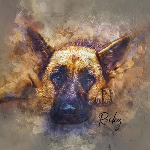 Custom Watercolor Pet Portrait – Contemporary Neutral Style