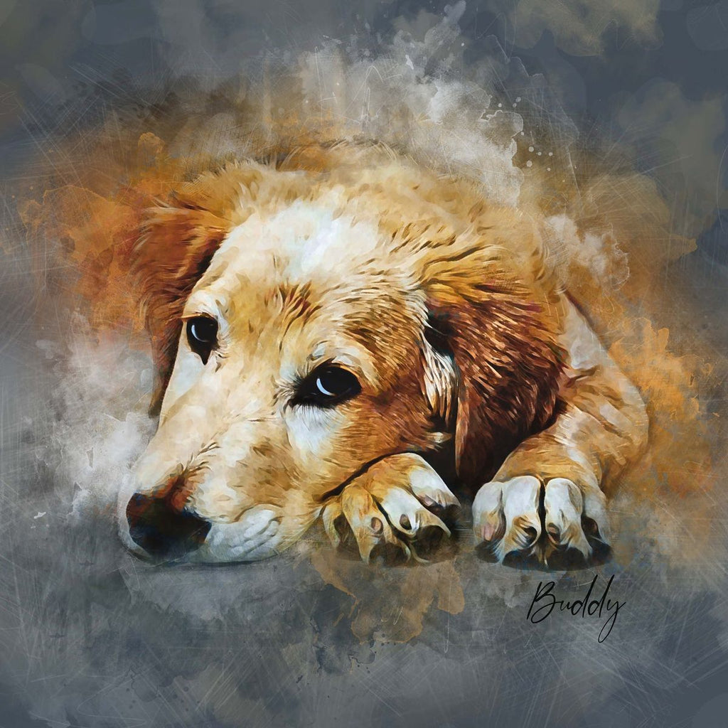 Custom Watercolor Pet Portrait – Contemporary Neutral Style